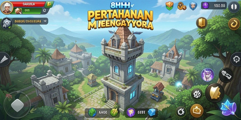 Tampilan epic gameplay Tower Defense dalam 8HHH.