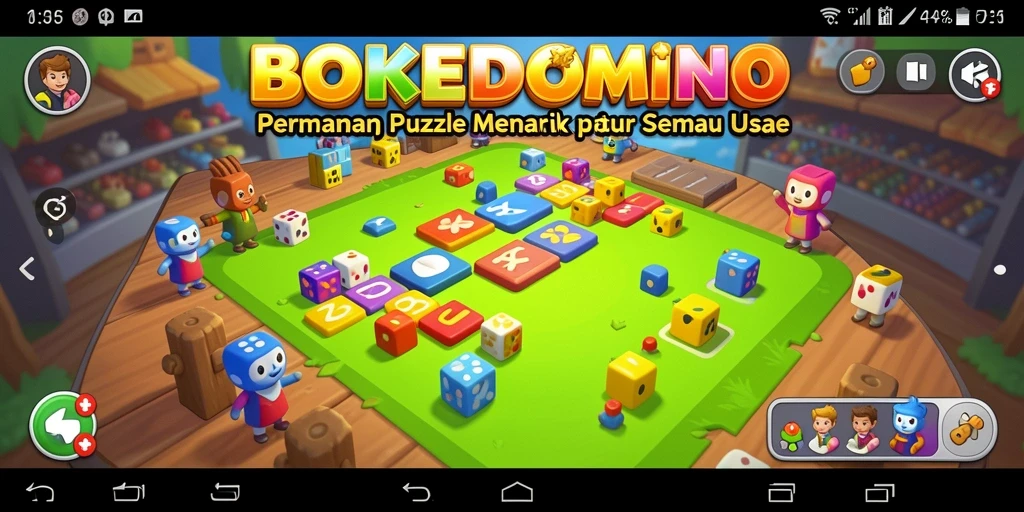 Tampilan gameplay BOKEDOMINO yang seru dan menantang.