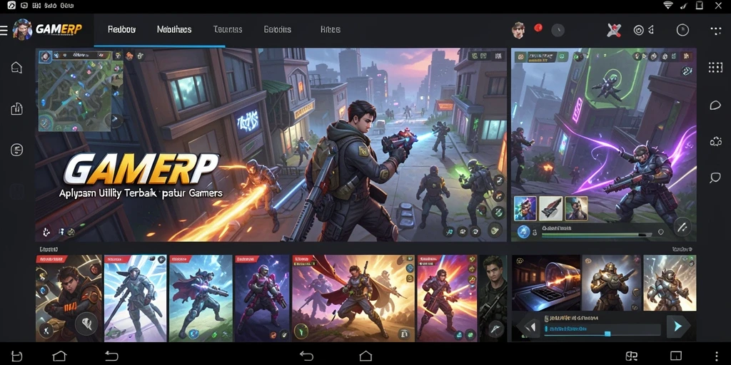 Tampilan antarmuka dan fitur GAMERP untuk pengalaman gaming maksimal.