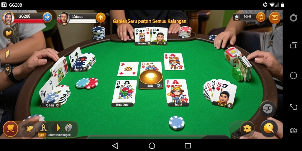 Screenshot gameplay GG288 yang penuh aksi Gaple.