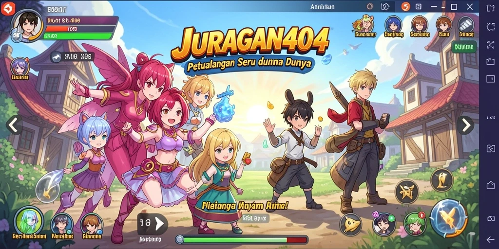 Screenshot gameplay JURAGAN404 menampilkan aksi karakter Anime yang dinamis.