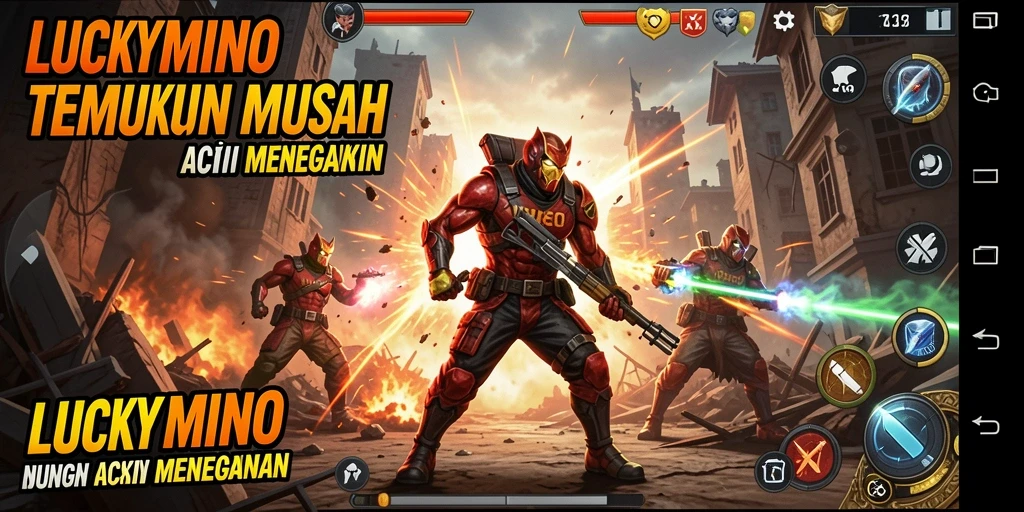 Tampilan mendebarkan dari gameplay <strong>LUCKYMINO</strong> yang penuh aksi.
