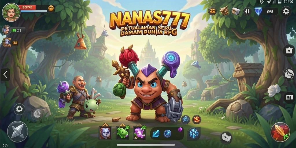 Tangkapan layar NANAS777 menampilkan aksi seru dalam pertarungan RPG yang intens.