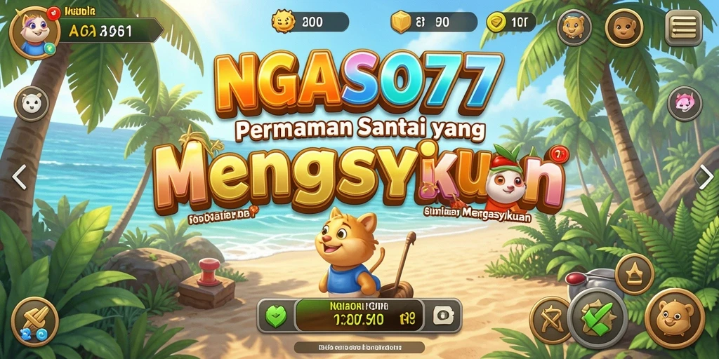 Screenshot gameplay NGASO77 menampilkan suasana ceria dan gameplay yang sederhana.