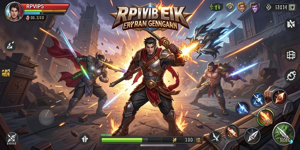Tampilan seru dari gameplay pertarungan RPVIP5 yang intens.