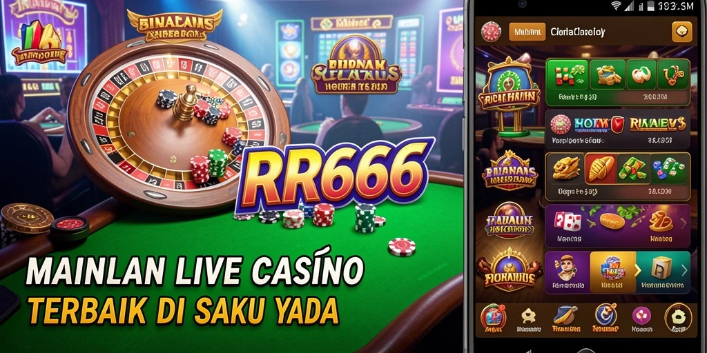 Tampilan menarik dari gameplay Live Casino di aplikasi RR666.