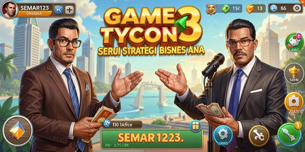 Screenshot SEMAR123 memperlihatkan aktivitas seru dalam mengelola bisnis Tycoon.