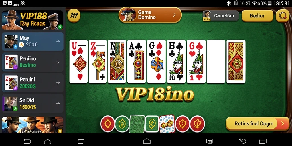 Tampilan gameplay seru dari VIP188 dengan pemain yang sedang bermain Domino.